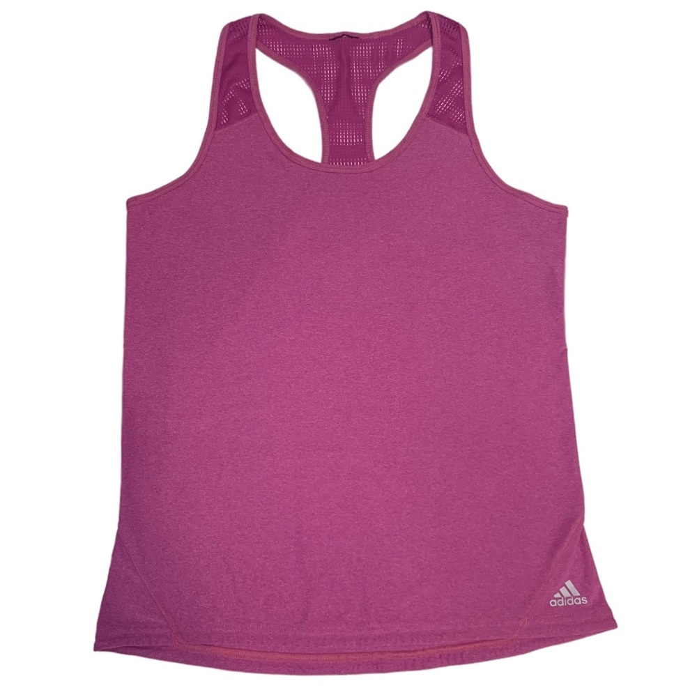 Adidas Tank Top Pink Size L Mesh Inserts Activewear Gym Athleisure Women